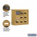 Salsbury Cell Phone Storage Locker - with Front Access Panel - 3 Door High Unit (5 Inch Deep Compartments) - 9 A Doors (8 usable) - Gold - Surface Mounted - Resettable Combination Locks